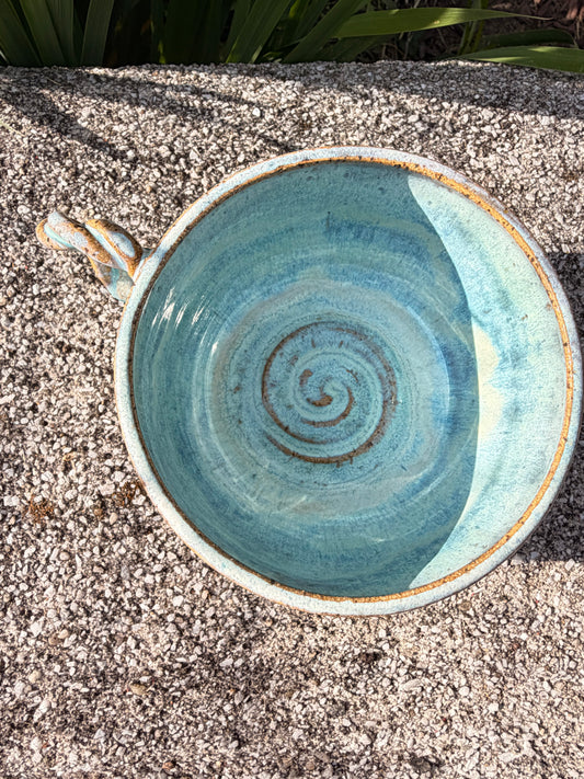 Large Blue Drip Cappuccino Mug