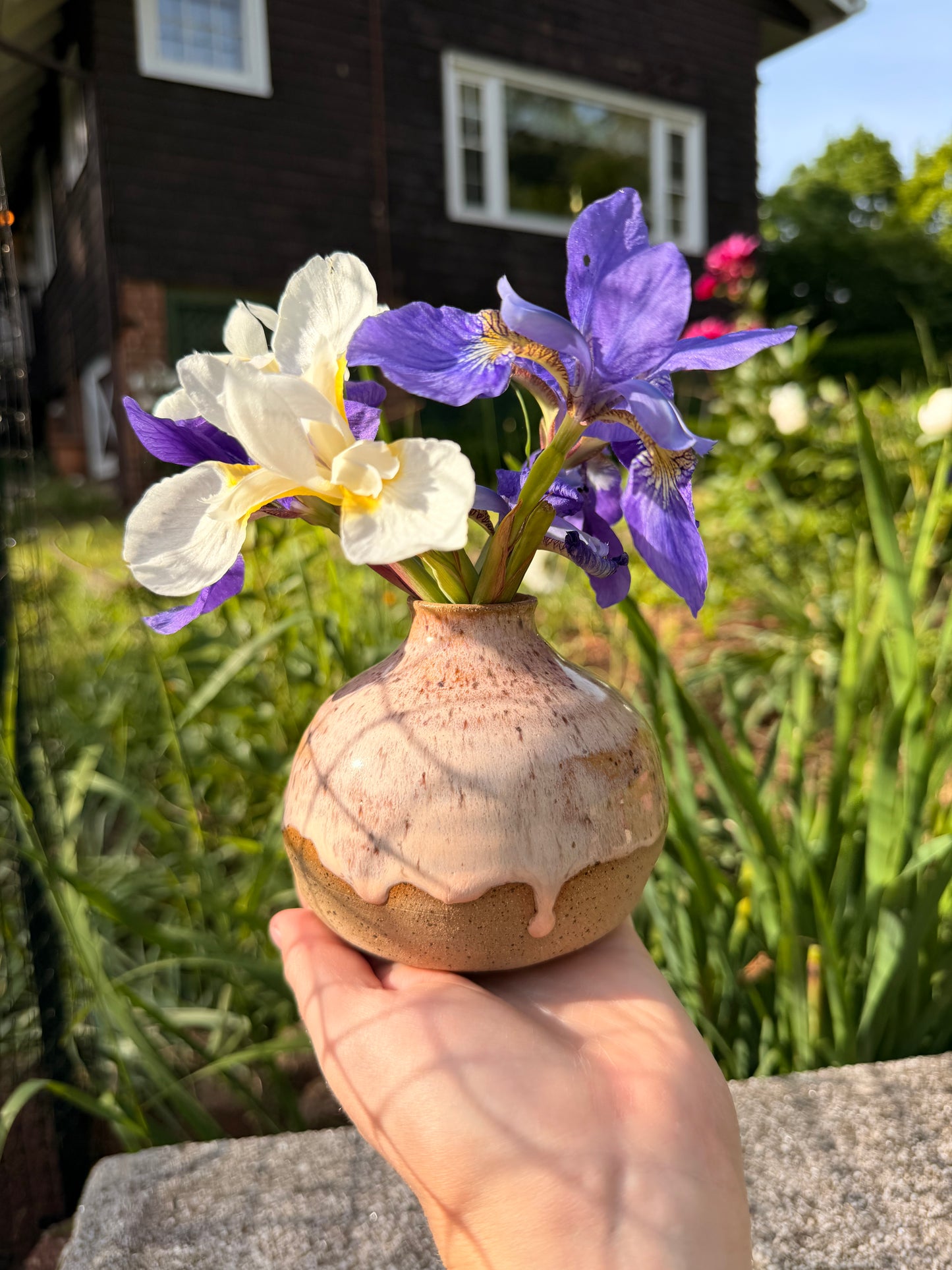 Creamsicle Drip Round Vase
