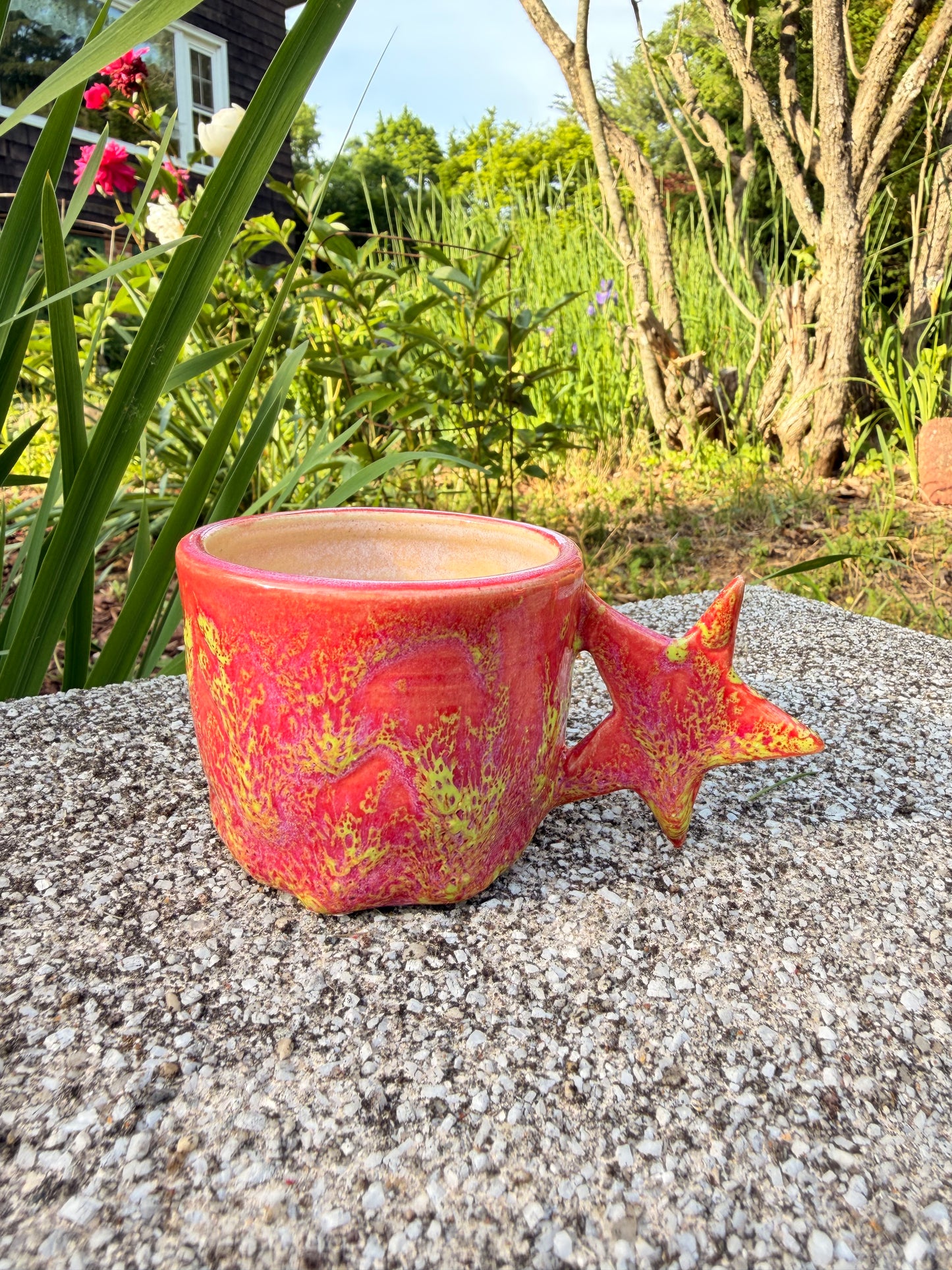 Gloopy Pink and Lime Star Espresso Mug