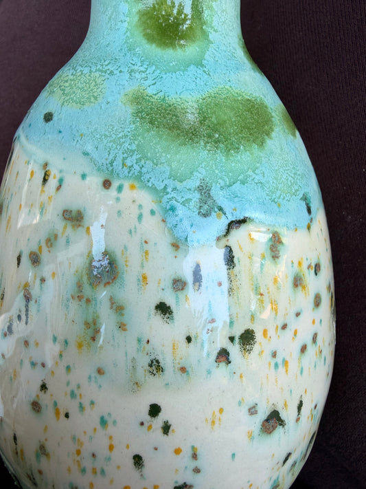 Blue and Green Speckled Vase