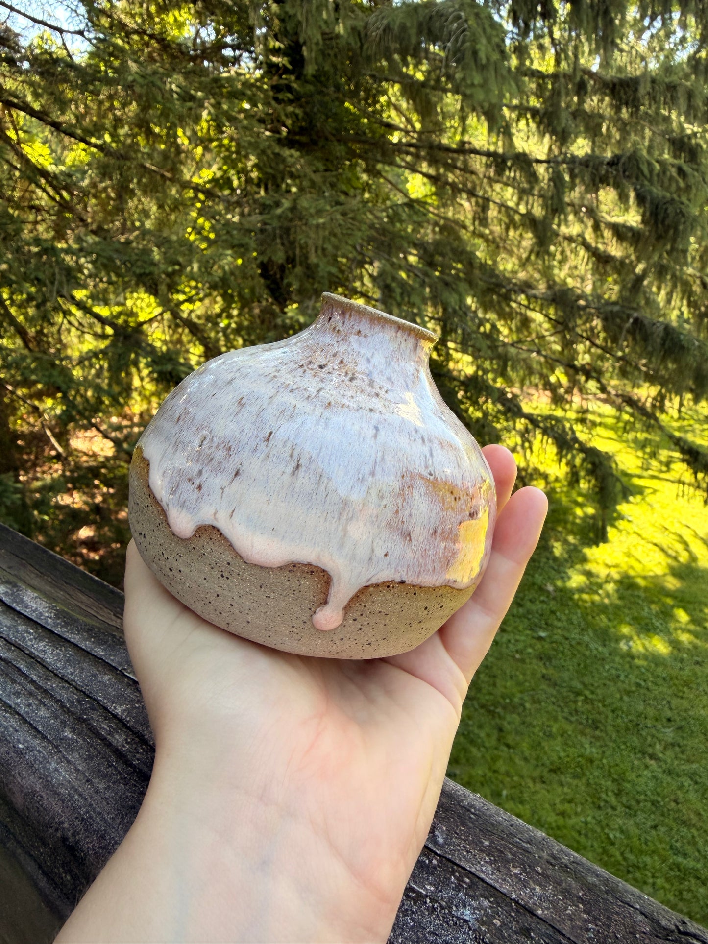 Creamsicle Drip Round Vase